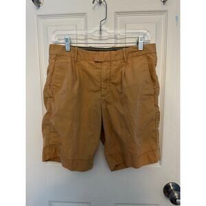 MNG Man Khaki Shorts Tan Size 28 Classic Flat Front Chino Style Summer Casual